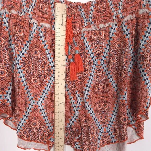 ANTHROPOLOGIE 2pc Set LARGE Loungewear‎ Top Ruffle Smocked Shorts Pajama